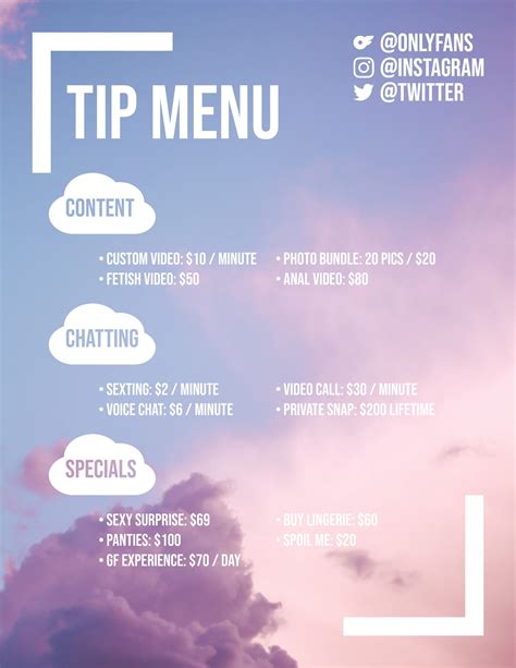 tip menu only fans|Craft the Perfect OnlyFans Tip Menu for Maximum。